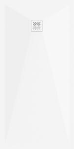 Mexen Stone+ brodzik kompozytowy prostokątny 160 x 70 cm, biały, maskownica biała - 44107016-W