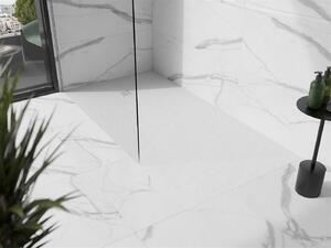 Mexen Stone+ brodzik kompozytowy prostokątny 160 x 70 cm, biały, maskownica biała - 44107016-W