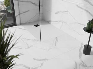 Mexen Stone+ brodzik kompozytowy prostokątny 120 x 80 cm, biały, maskownica czarna - 44108012-B