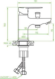 Bateria wannowa natynkowa LAVEO Appia BLP 01JD Chrom