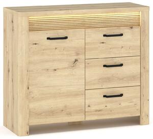 Komoda z 3 szufladami i podświetleniem LED dąb artisan C4-T26