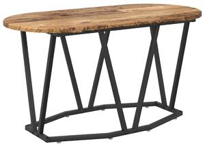 Metalowy owalny stolik kawowy stare drewno D6-T34