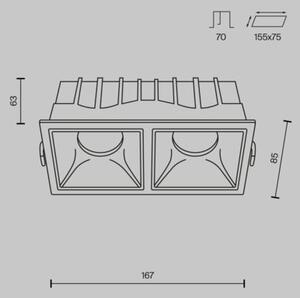 Oprawa sufitowa lampa podtynkowa Maytoni Technical Alfa LED Maytoni DL043-02-15W4K-SQ-WB