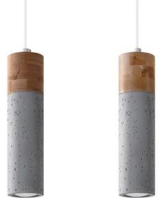 Drewniano-betonowa lampa wisząca tuby - S163-Leya
