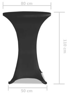 Obrus na stół barowy, Ø 80 cm, czarny, elastyczny, 2 szt