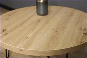 Okrągły stolik z blatem dąb artisan - Juno 3X