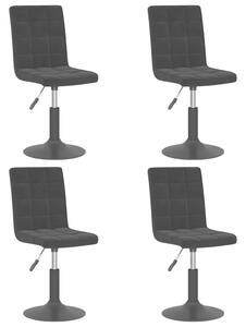 Obrotowe krzesła stołowe, 4 szt., czarne, obite aksamitem