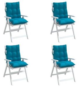 Poduszki na krzesła z niskim oparciem, 4 szt., jasnoniebieskie