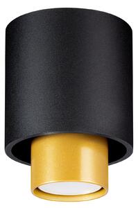 Czarno-złoty nowoczesny plafon tuba - S183-Stelo
