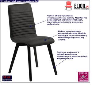 Czarne krzesło tapicerowane - Savio