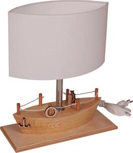 Drewniana lampka biurkowa dla dzieci statek - S185-Mirva