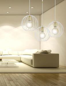 Biała wisząca lampa druciana w stylu loft - D030-Lisen