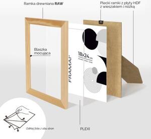 Ramka na zdjęcia 18x24 cm z drewna surowego sosnowa ramka DIY FRAMAI®