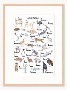 Oprawiony druk cyfrowy Animal Alphabet, różne rozmiary