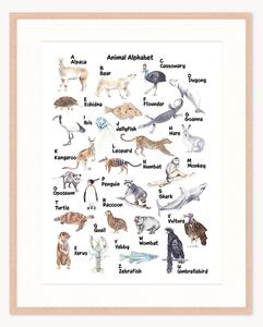 Oprawiony druk cyfrowy Animal Alphabet, różne rozmiary