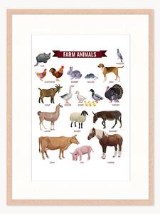 Oprawiony druk cyfrowy Farm Animals, różne rozmiary