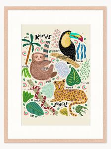 Oprawiony druk cyfrowy Jungle Animals, różne rozmiary