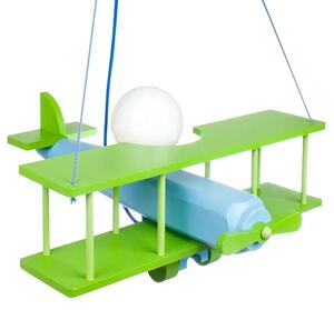 Zielono-niebieski żyrandol samolot dla dzieci - S198-Frela