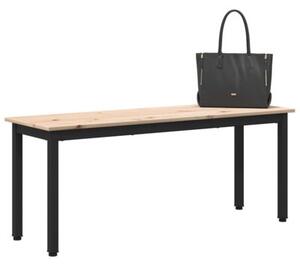 Nowoczesna ławka z litego drewna sosnowego z metalowymi nogami - elegancki design do wnętrz i na tarasy