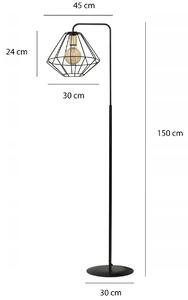 Czarna nowoczesna druciana lampa podłogowa - D051-Nadis