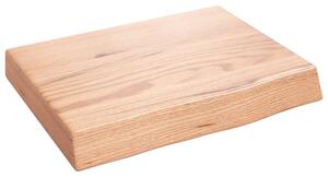 Półka, brązowa, 40x30x(2-6) cm, lakierowane lite drewno dębowe