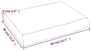 Półka, brązowa, 40x30x(2-6) cm, lakierowane lite drewno dębowe