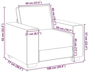 Sofa fotel taupe 100x77x82 cm tkanina