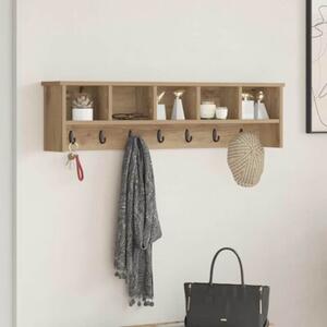 Elegancki wieszak na płaszcze montowany na ścianie w kolorze dąb artisan