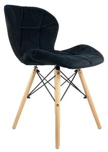 Czarne welurowe krzesło - Ksenin 3X