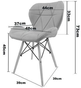 Szare welwetowe krzesło pikowane - Ksenin 3X