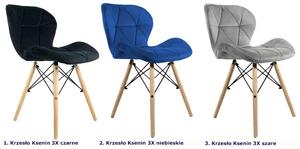 Szare welwetowe krzesło pikowane - Ksenin 3X