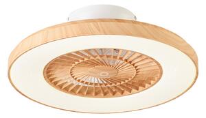 Wentylator sufitowy z nadrukiem drewna z efektem gwiazdy 60 cm z LED z możliwością ściemniania z pilotem - Climo Oswietlenie wewnetrzne