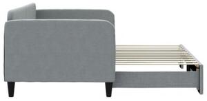 Sofa rozsuwana, jasnoszara, 90x200 cm, tkanina