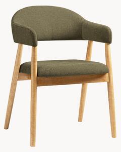 Komplet krzeseł z szenilu i drewna bukowego z podłokietnikami Adra, 2 elem