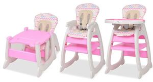 Różowe krzesełko dziecięce do karmienia 3w1 - Atis