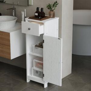 Szafka łazienkowa słupek drzwi biała wysoka 2 półki z szufladą loft 87 cm