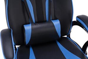 Czarno-niebieski fotel gamingowy - Dexero