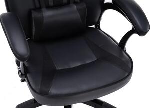 Czarny nowoczesny fotel gamingowy - Dexero