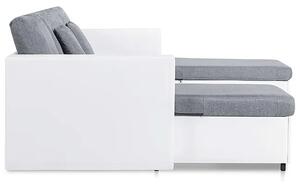4-osobowa rozkładana biała sofa z jasnoszarymi poduszkami - Arbre 4Q