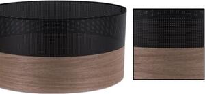 Lampa podłogowa trójnóg czarny Light Home LH Wood 1xE27 45cm abażur walec czarny/fornir F04