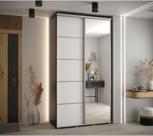 Szafa przesuwna wysoka Davos 5 140, gł. 60 cm czarny + biały + srebrny