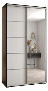 Szafa przesuwna wysoka Davos 5 140, gł. 60 cm czarny + biały + srebrny