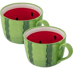Altom Zestaw ceramicznych kubków jumbo Tropicanamelon 470 ml, 2 szt