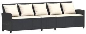 Fotel ogrodowy z poduszkami, rattan pe, czarny