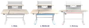 Białe biurko szkolne elektryczne z nadstawką - Tobiso 3X