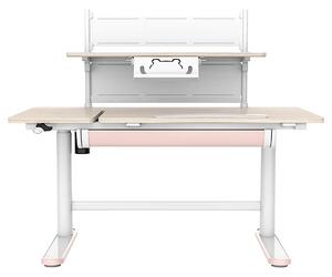 Różowe dziecięce biurko elektryczne - Tobiso 3X