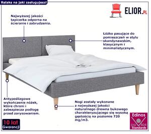 Tapicerowane łóżko skandynawskie do sypialni - Irsante 140x200 - 40 kolorów