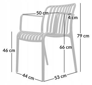 Zestaw mebli ogrodowych balkon stół Allen-ST 70x70W + 4x krzesło KP104-2 czarne