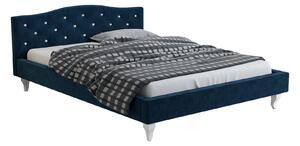 Pikowane łóżko w stylu glamour 140x200 - Krispi 40 kolorów