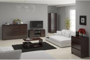 Komoda do sypialni, 5 szuflad, STILO, 60x40x121 cm, wenge, mat | TYLETEGOTU